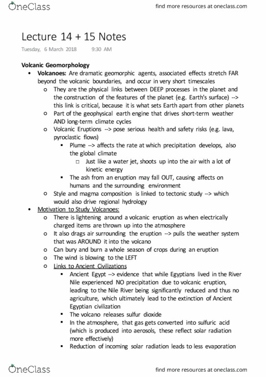 GEOB 103 Lecture Notes - Lecture 14: The Strongest, Magma Chamber, Plinian Eruption thumbnail