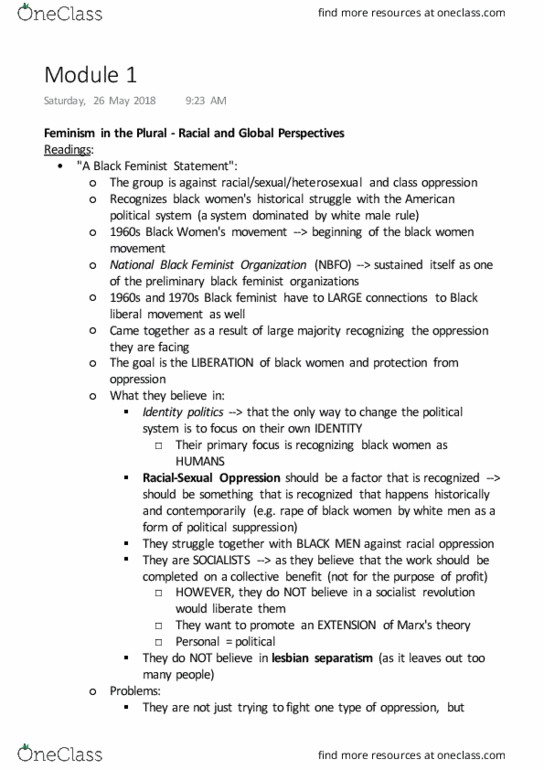 GRSJ 300 Lecture Notes - Lecture 1: Liberal Feminism, Lesbia, Radical Feminism thumbnail