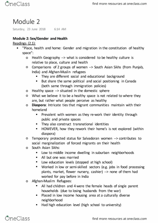 GRSJ 300 Lecture Notes - Lecture 2: Global Health, Peer Pressure, Gender Inequality thumbnail