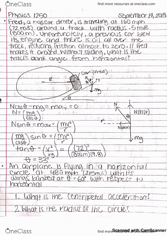 PHYSICS 1250 Lecture 12: Physics 1250 - Lecture 12 (Centripetal Force) cover image