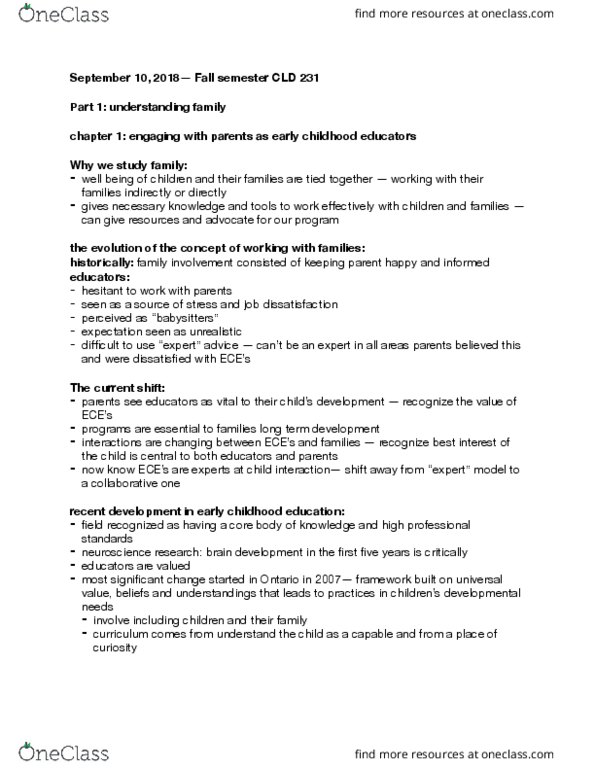 CLD 231 Lecture Notes - Lecture 1: Lev Vygotsky thumbnail