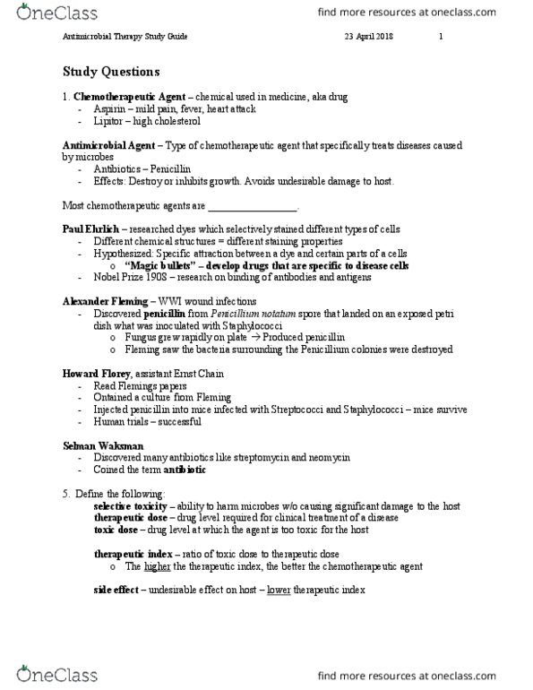 01:447:390 Lecture Notes - Lecture 21: Mycobacterium, Rifamycin, World War I thumbnail