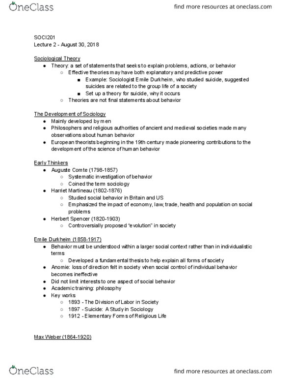 SOCI201 Lecture Notes - Lecture 2: Symbolic Interactionism, Nonverbal Communication, Human Sexuality thumbnail