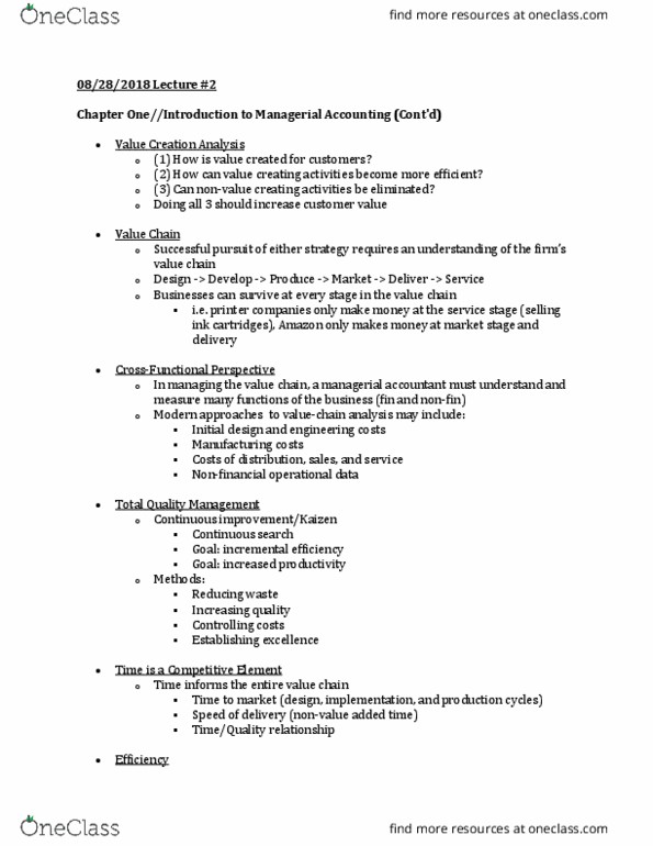 ACC 220 Lecture Notes - Lecture 2: Decision Analysis, Six Sigma, Southwest Ohio Regional Transit Authority thumbnail