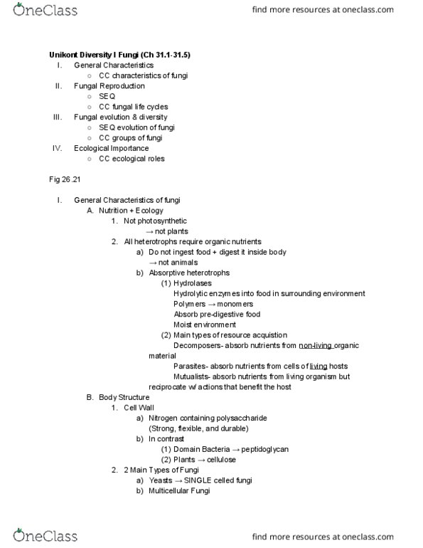 01:119:116 Lecture Notes - Lecture 4: Unikont, Peptidoglycan, Lignin thumbnail