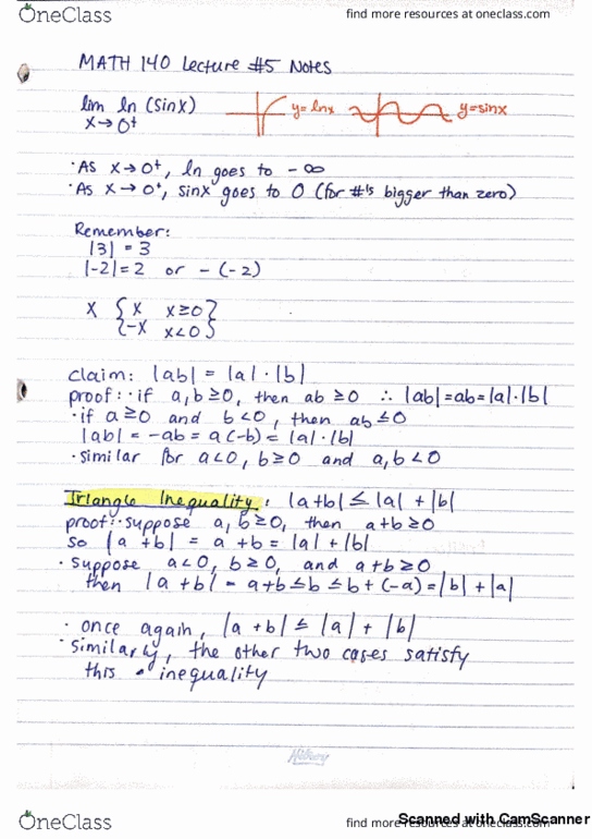 MATH 140 Lecture 5: Notes part 1 cover image