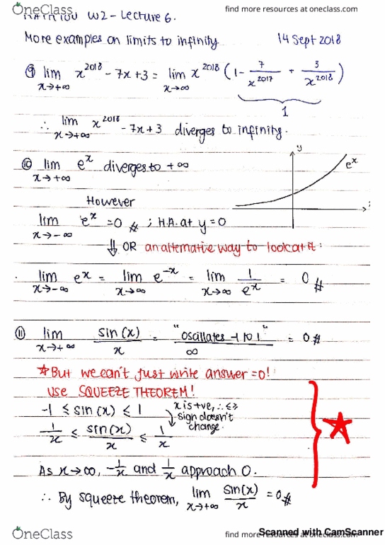 MATH 100 Lecture 6: Math 100 Continuation on Limits to Infinity cover image