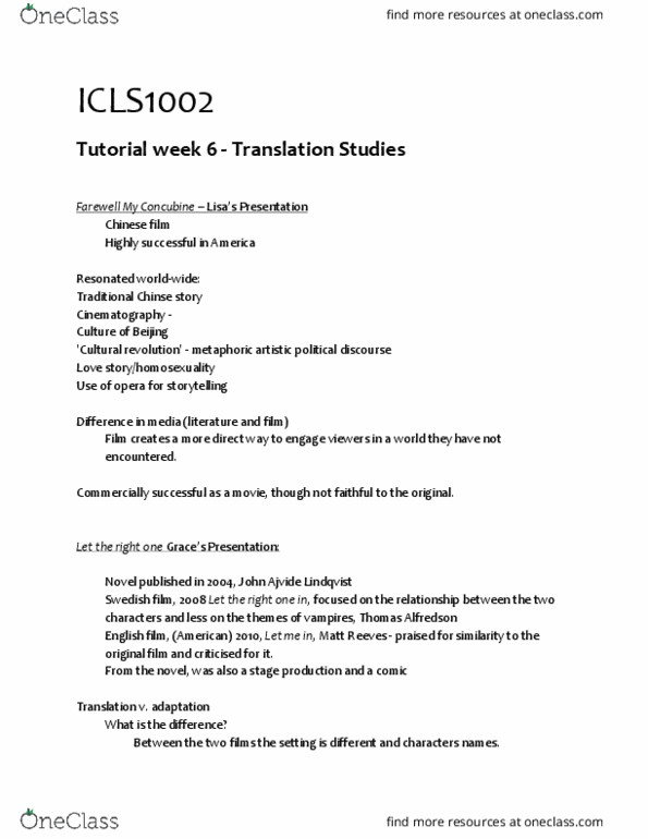 ICLS1002 Lecture Notes - Lecture 5: Cultural Revolution, Indonesian Language, Dialectic thumbnail