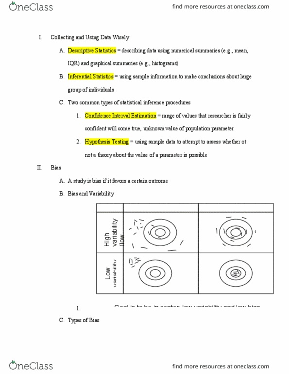 STATS 250 Lecture Notes - Lecture 5: Statistical Parameter, Confidence Interval, Response Bias thumbnail