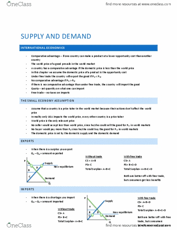 ECON101 Lecture Notes - Comparative Advantage, Import Quota, Opportunity Cost thumbnail