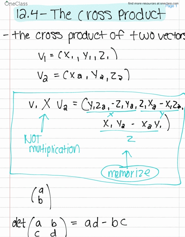 MAC-2313 Lecture 4: 12.4 - The Cross Product thumbnail