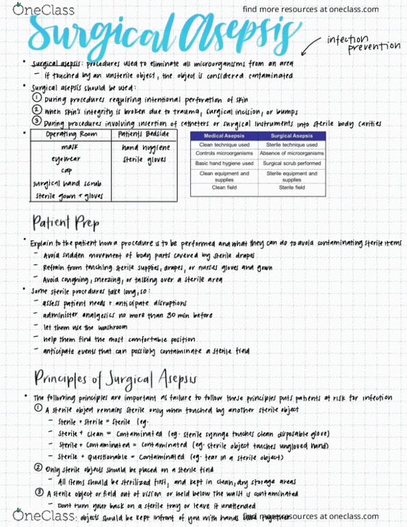 NURSING 2L03 Chapter Notes - Chapter 1: Disposable Cup, Asepsis, Antiseptic thumbnail