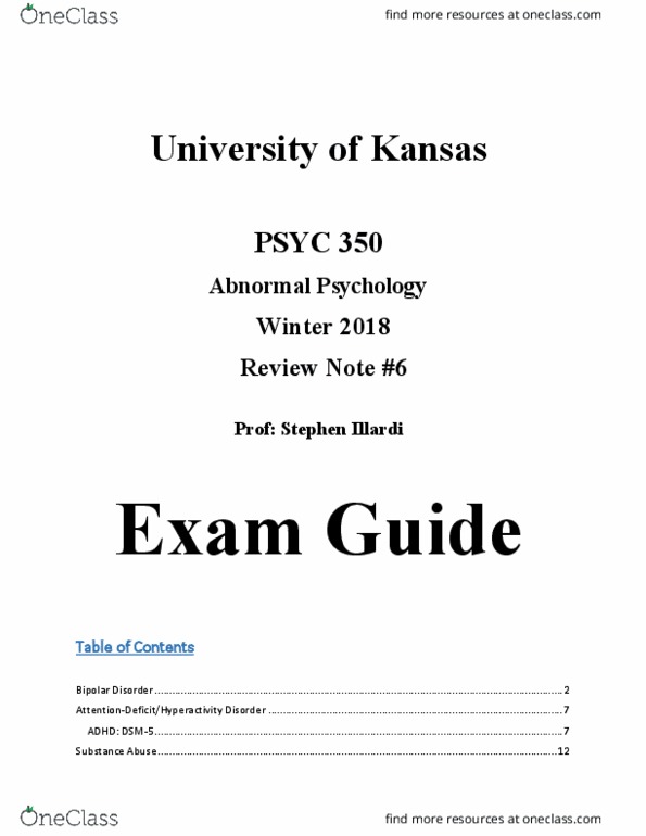 PSYC 350 Lecture Notes - Lecture 6: Thiamine, Oxcarbazepine, Valproate thumbnail