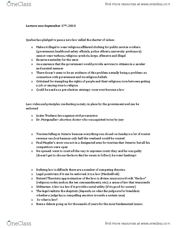 Management and Organizational Studies 2275A/B Lecture Notes - Justin Trudeau, Human Settlement, Ten Commandments thumbnail