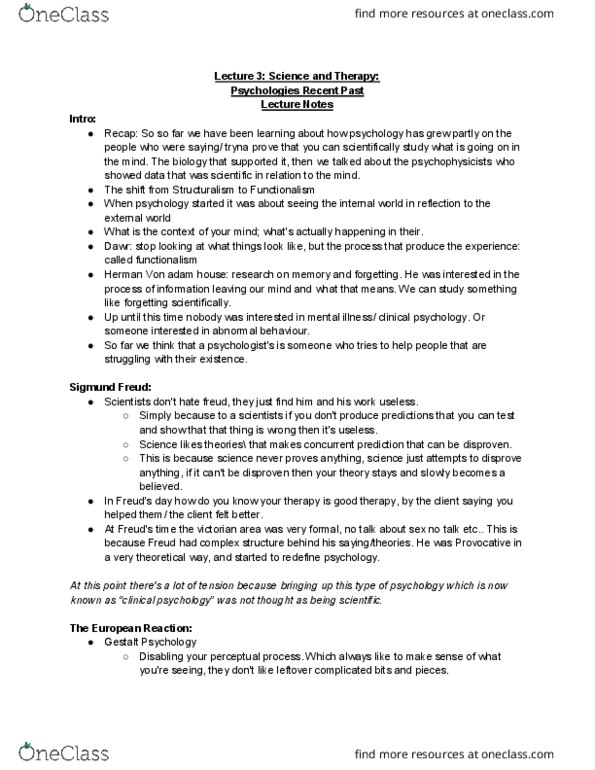 PSYA01H3 Lecture Notes - Lecture 3: Cognitive Revolution, Functional Magnetic Resonance Imaging, Psychologies thumbnail