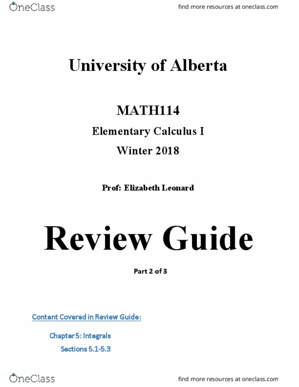 MATH114 Final MATH114, Final Exam Part 2 OneClass