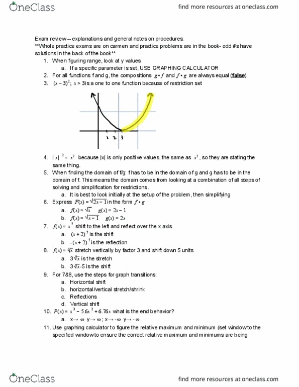 MATH 1150 Lecture Notes - Lecture 12: Inverse Function, Rational Function, Graphing Calculator cover image