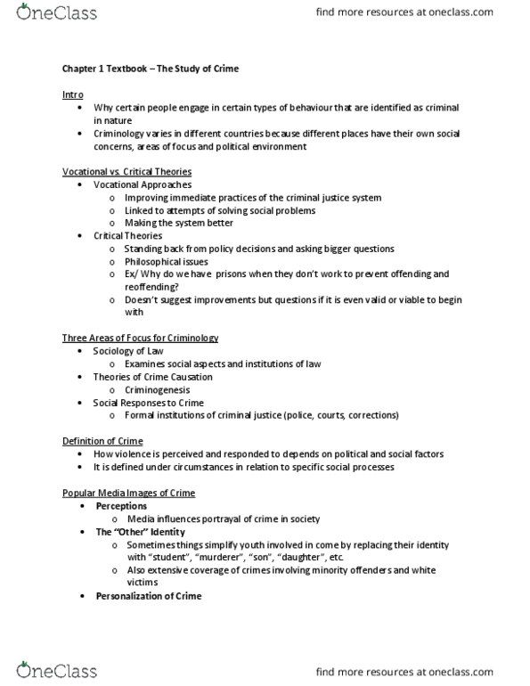 CC100 Chapter Notes - Chapter 1: Social Conflict, Personalization thumbnail