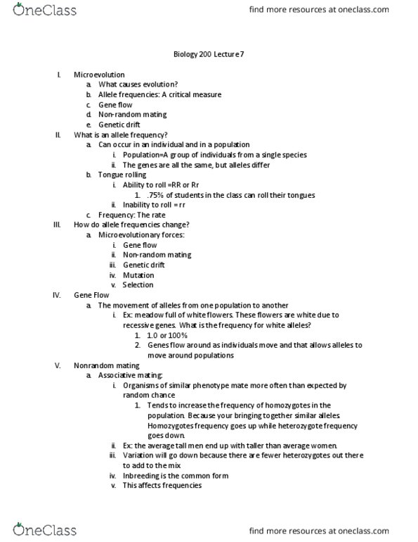 BIO 200LLB Lecture Notes - Lecture 7: Reading Frame, Zygosity, Missense Mutation thumbnail