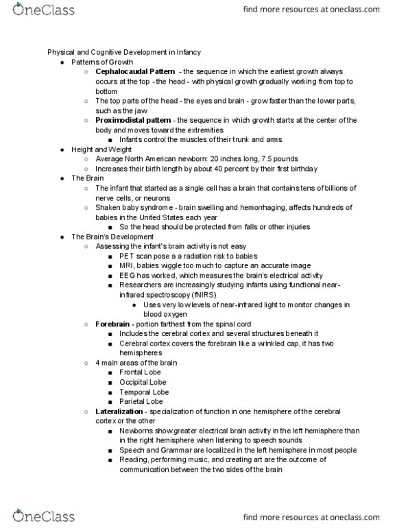 HDFS 1070 Chapter Notes - Chapter 3: Dishabituation, Prenatal Development, Computer Keyboard thumbnail