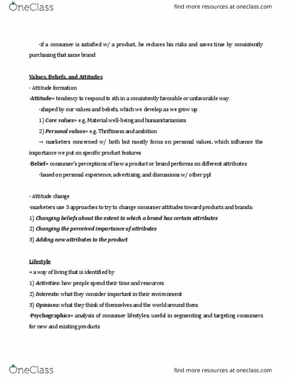 Management and Organizational Studies 1021A/B Chapter Notes - Chapter 15: Attitude Change thumbnail