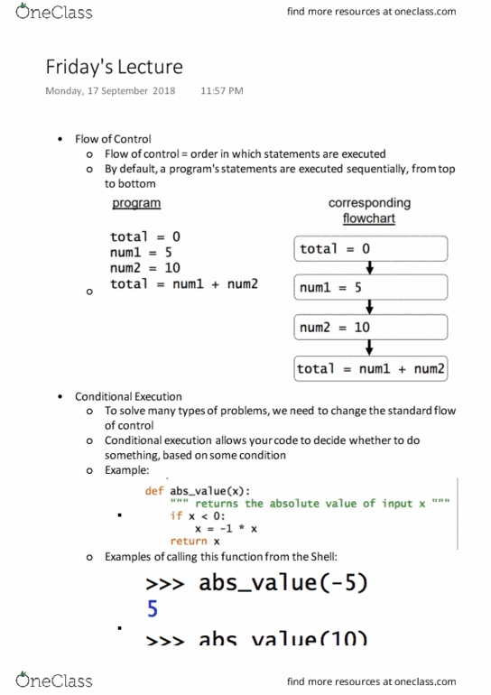 CAS CS 111 Lecture Notes - Lecture 5: Boolean Expression thumbnail