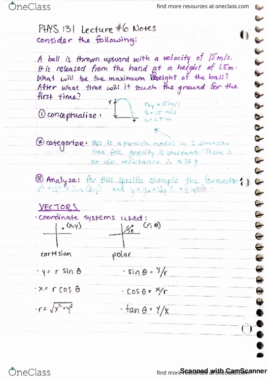 PHYS 131 Lecture 6: Vectors and Scalars cover image