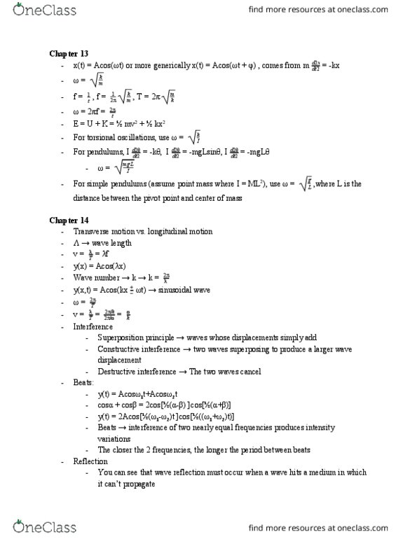 PHYSICS 8A Lecture Notes - Lecture 1: Thermodynamic Cycle, Carnot Cycle, Ideal Gas thumbnail