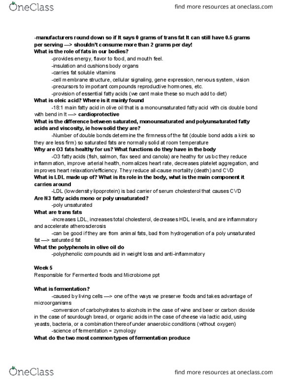 AH 2330 Lecture Notes - Lecture 15: Flax, Zymology, Low-Density Lipoprotein thumbnail