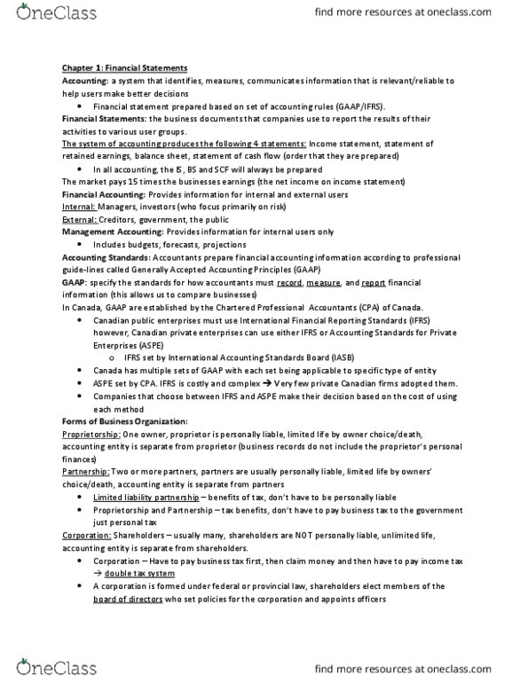 AFM101 Lecture Notes - Lecture 1: Accrual, A Question Of Balance, Cash Cash thumbnail