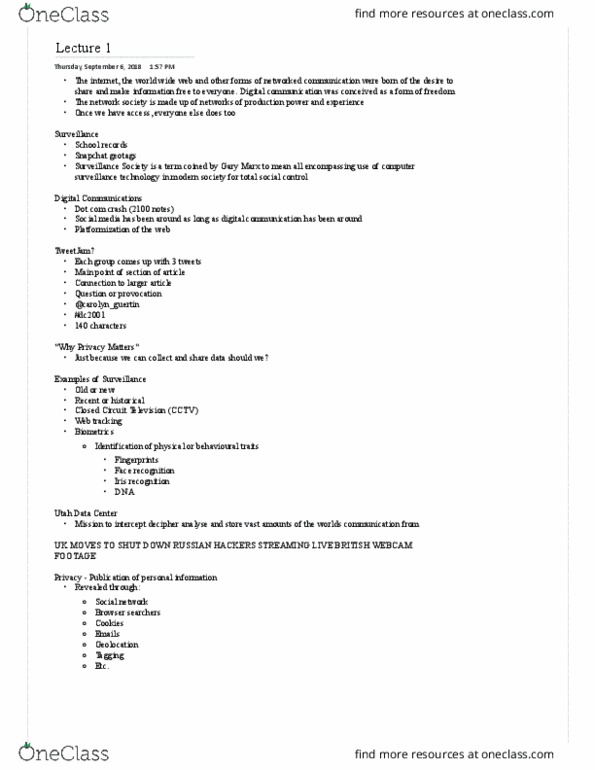 Digital Communication 2001A/B Lecture Notes - Lecture 1: Geolocation thumbnail