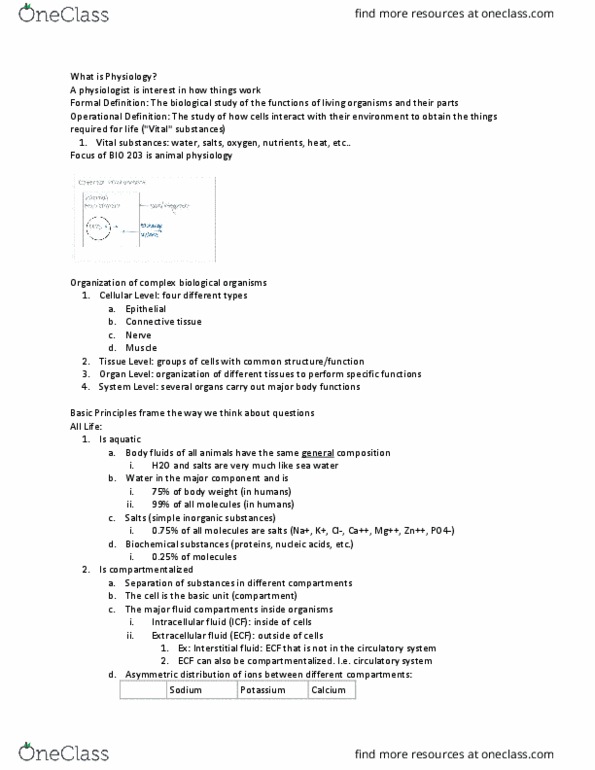 BIO 203 Lecture Notes - Lecture 1: Ideal Gas Law, Adenosine Triphosphate, Ecophysiology thumbnail