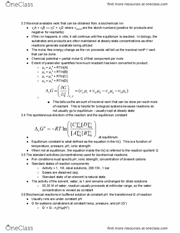 CHEM 440 Chapter Notes - Chapter Ch 3: Equilibrium Constant, Reaction Quotient, Buffer Solution thumbnail