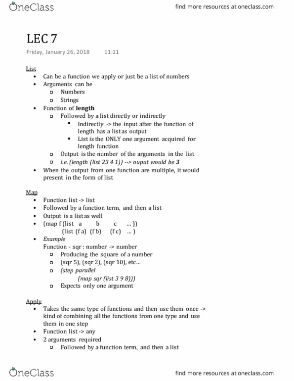 CSC104H1 Lecture Notes - Lecture 7: Length Function thumbnail