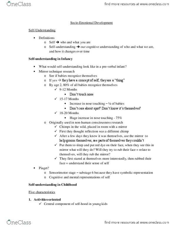 PSYCH 2AA3 Lecture Notes - Egocentrism, Intentionality, Girl Guides thumbnail