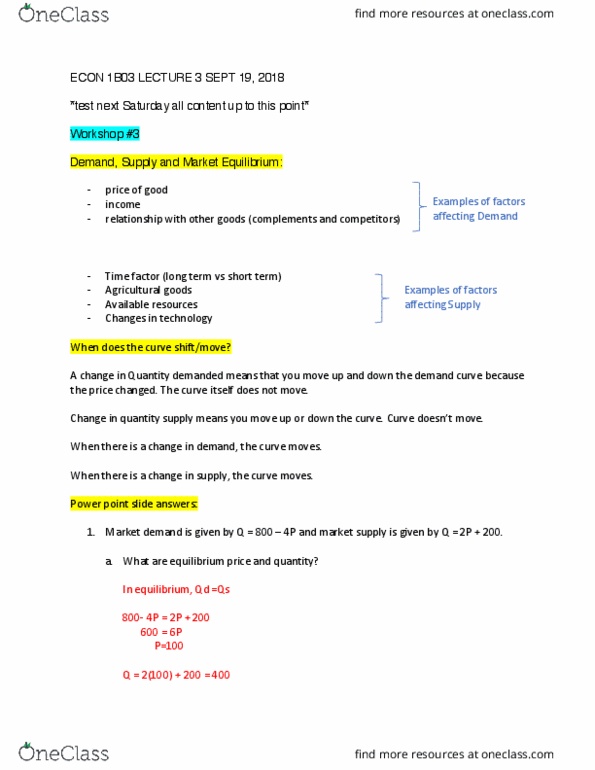 ECON 1B03 Lecture Notes - Lecture 3: E-Reader, Economic Equilibrium, Microsoft Powerpoint cover image