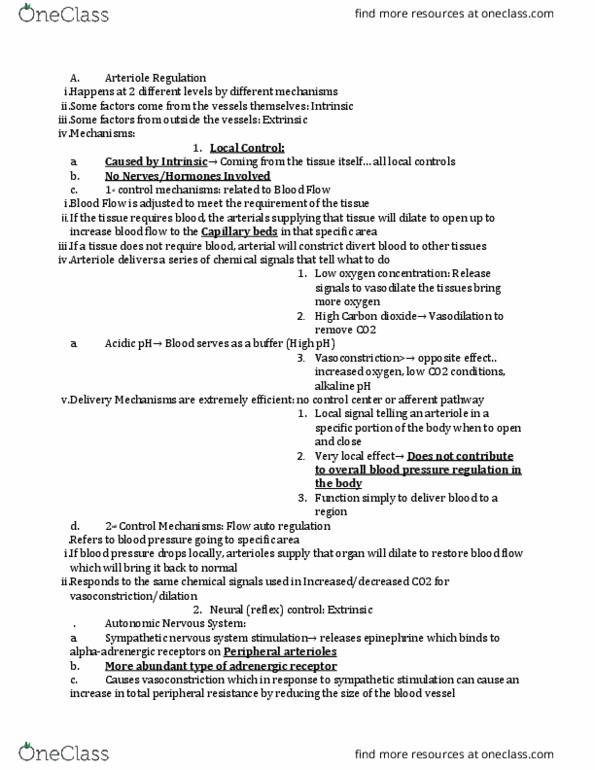 AH 2330 Lecture Notes - Lecture 10: Natriuresis, Adrenergic Receptor, Sympathetic Nervous System thumbnail