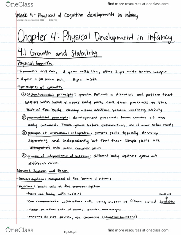 PSYC 3123 Lecture 4: Week 4. Physical d cognitive developments in infancy thumbnail