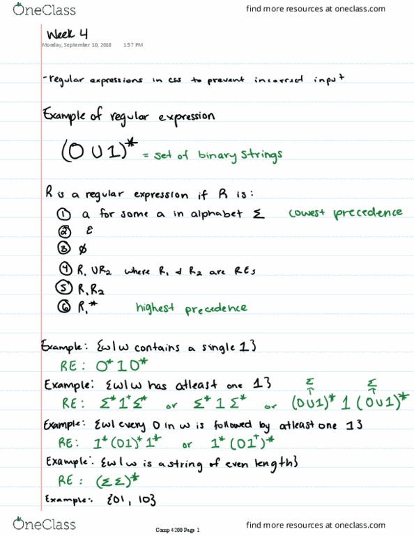 COMP 4200 Lecture 4: Week 4 Regular Expressions thumbnail