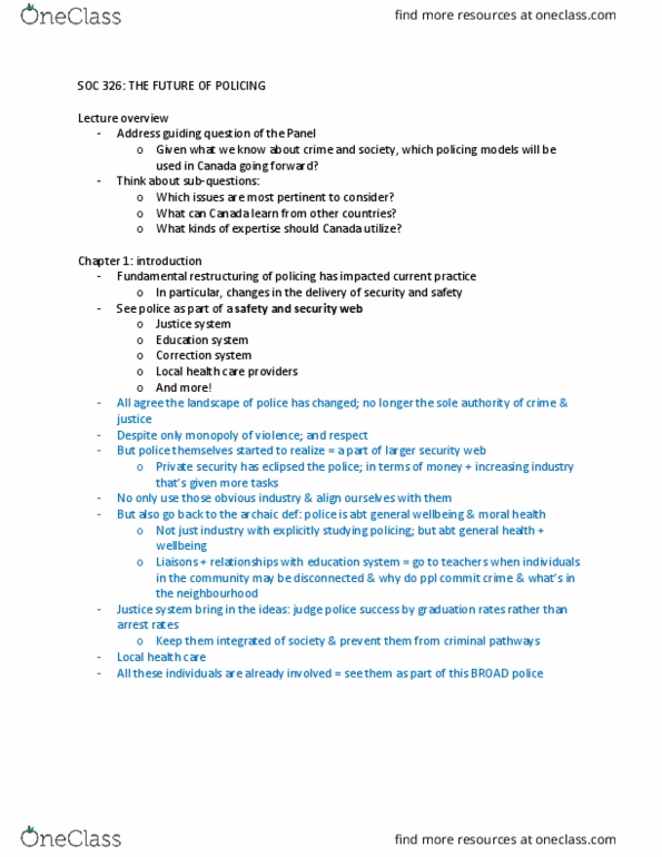 SOC326H5 Lecture Notes - Lecture 11: Christian Fundamentalism, State Religion, Erving Goffman thumbnail