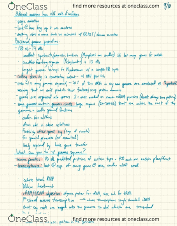 PLANTBI C112 Lecture Notes - Lecture 8: Transcriptome, Proteome, Trypsin thumbnail