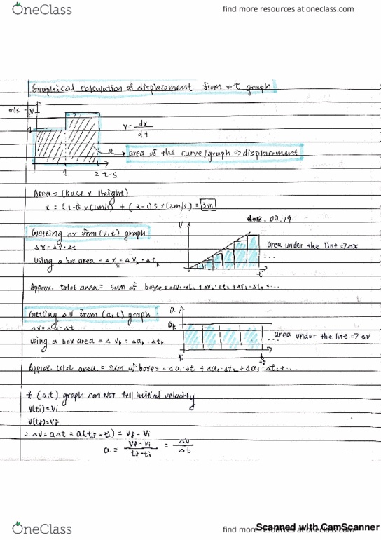 PHYS 100 Lecture 6: Find displacement from (v,t) and (a,t) graph thumbnail
