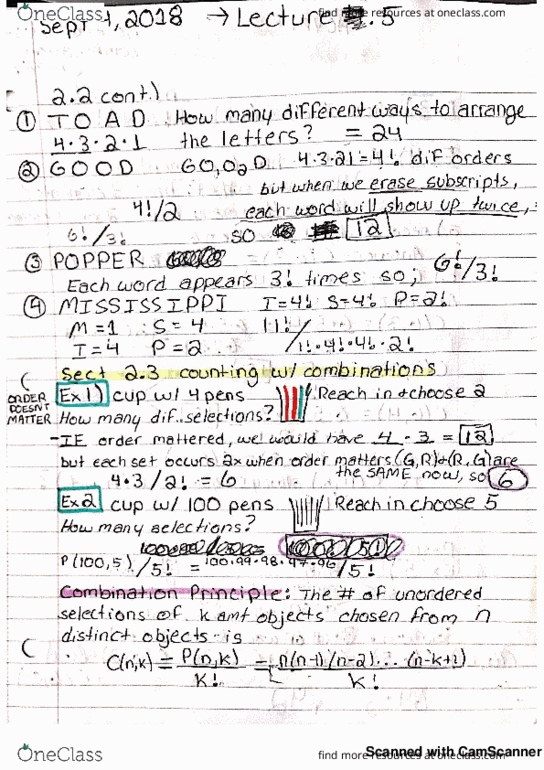 MATH-M 118 Lecture 5: MATH LECTURE NOTES 5 (chapter 2.2 cont. and 2.3 cover image