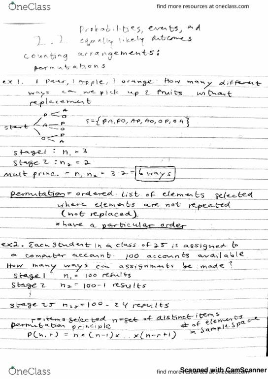 MATH-M 118 Lecture 4: 2.2 Counting arrangements: permutations cover image