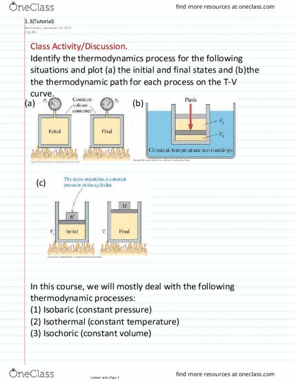 ENG 1460 Lecture Notes - Fall 2018 Lecture 5 - Isochoric process, Thermodynamics thumbnail