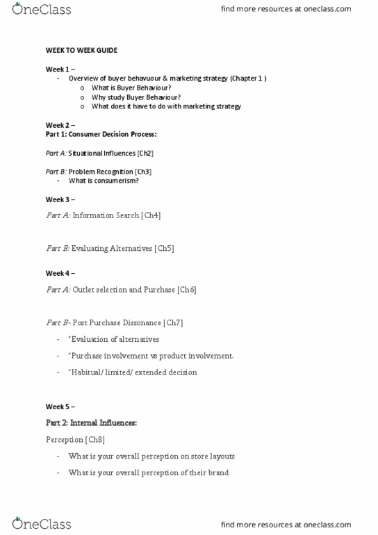 MKTG1050 Chapter 1-18: WEEK TO WEEK GUIDE thumbnail