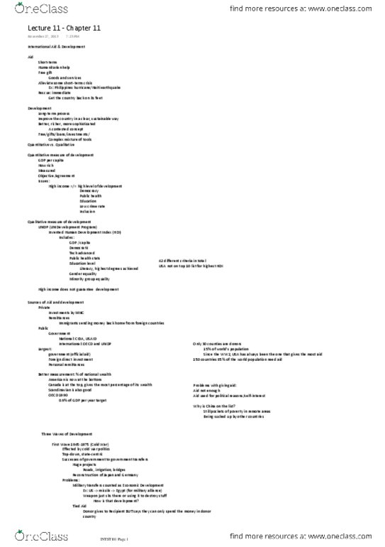 INTST101 Lecture Notes - Amartya Sen, Numeracy, Government Spending thumbnail