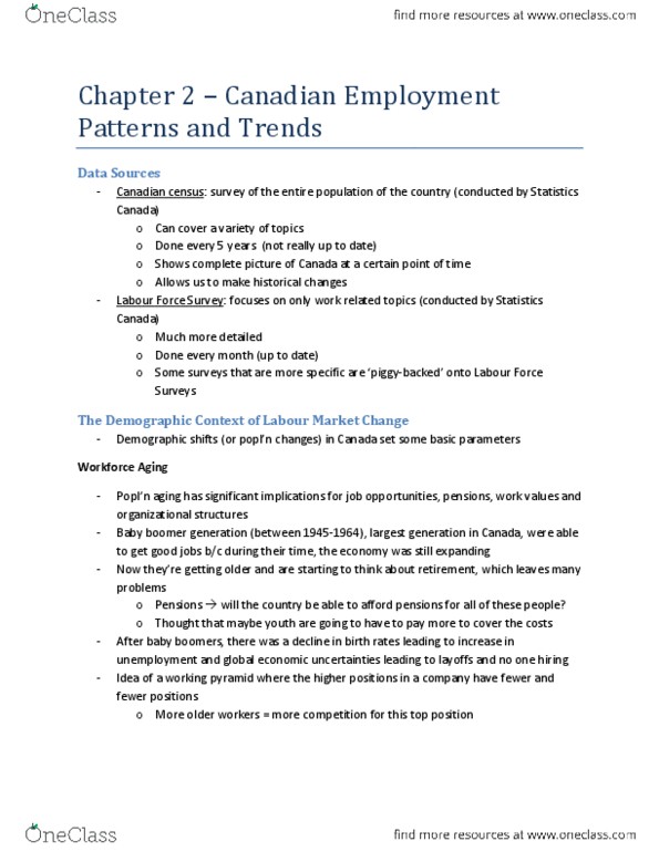 SOC263H5 Chapter Notes - Chapter 2: Aboriginal Peoples In Canada, Labour Force Survey, Underemployment thumbnail