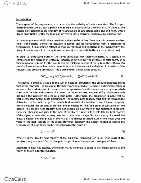 CHM 1311 Chapter LAB: CHM1311 - Lab 3 - 100% thumbnail