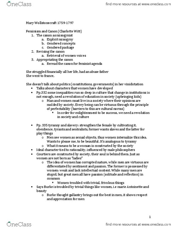 POL320Y1 Lecture Notes - Upper Class, Misogyny, Constitution Of The United Kingdom thumbnail